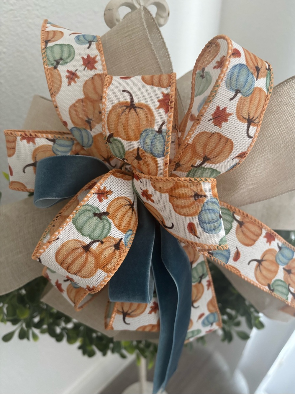 Autumn Harvest Pumpkin Handmade Bow PreWired The Perfect DIY Custom Final Sale